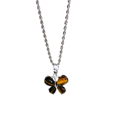 Tawra – Tiger’s Eye Butterfly Necklace