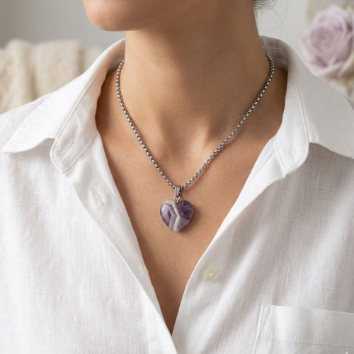 Amethyst Heart Necklace