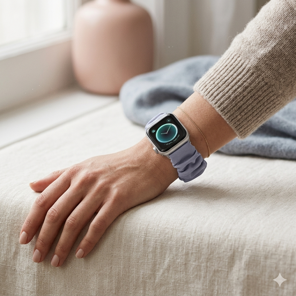Amoura Scrunchie Apple Watch Band-Blue/Gray