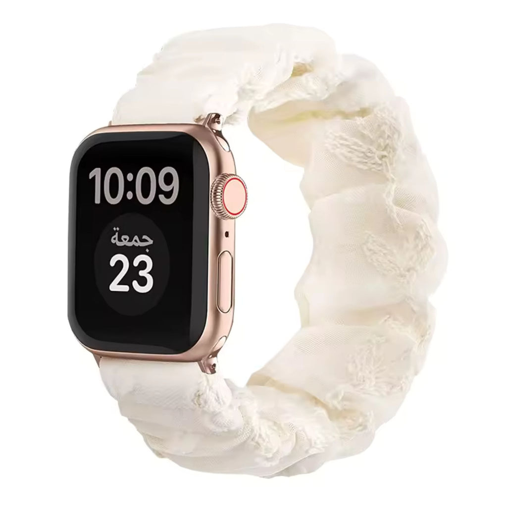 Amoura Scrunchie Apple Watch Band-Lace Cream