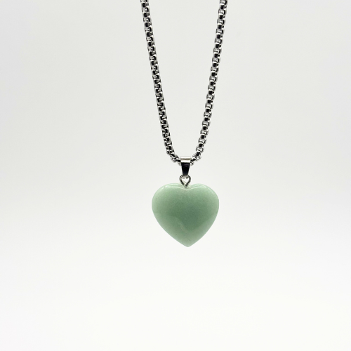 Green Adventurine Heart Necklace - AAMOURRA