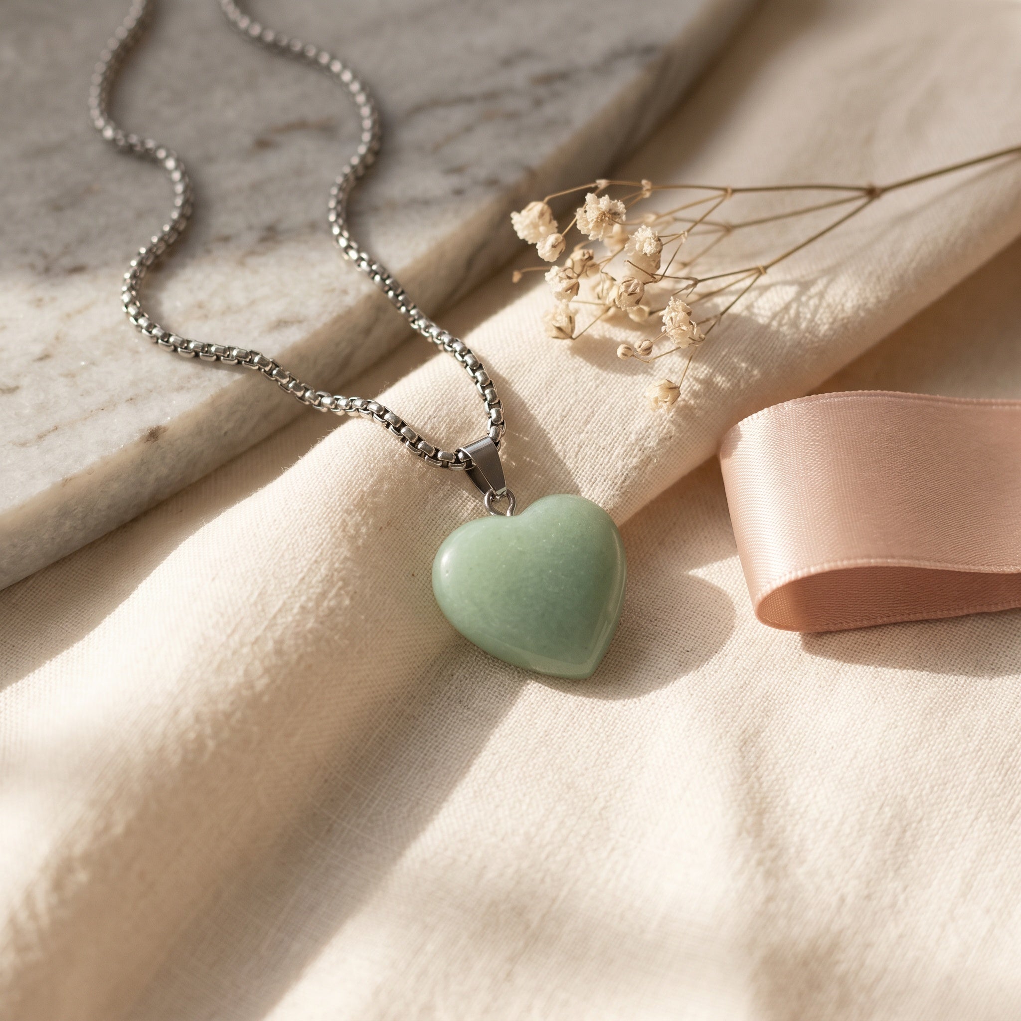 Green Adventurine Heart Necklace