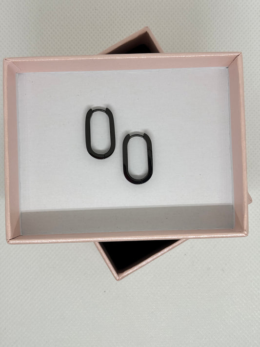 Elara Black Hoops