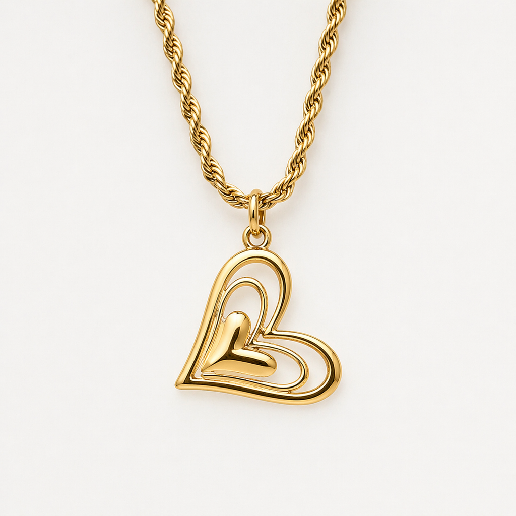 Liora Gold Heart Necklaces - AAMOURRA