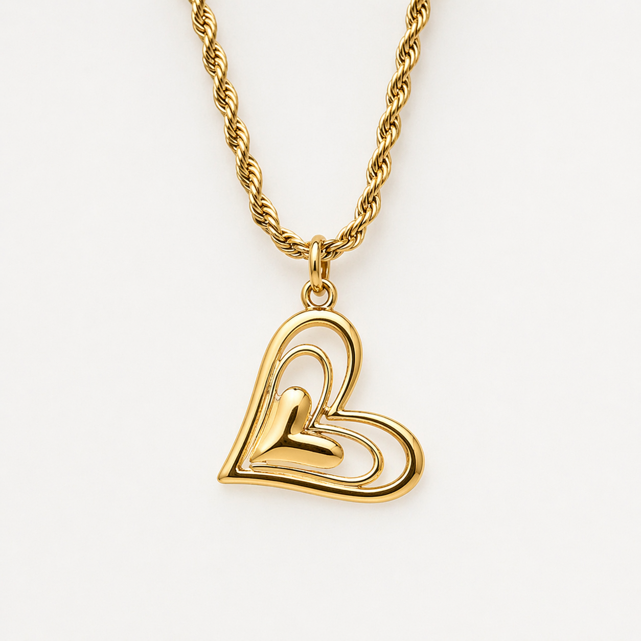 Liora Gold Heart Necklaces - AAMOURRA