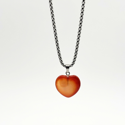 Red Agate Heart Necklace