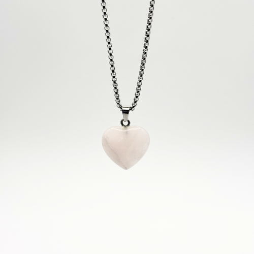 Rose Quartz Heart Necklace