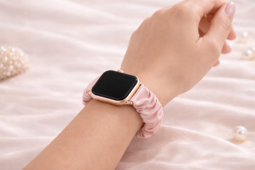 Amoura Scrunchie Apple Watch Band-Black