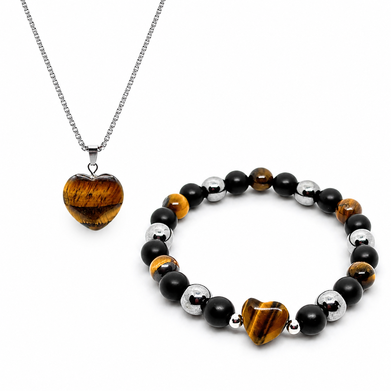 Tiger's Eye Necklace Set - AAMOURRA