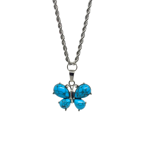 Zephyra – Turquoise Howlite Butterfly Necklace