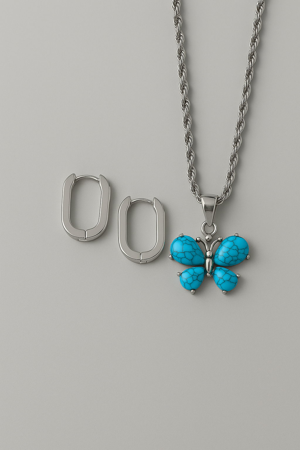 Turquoise Howlite Butterfly Set